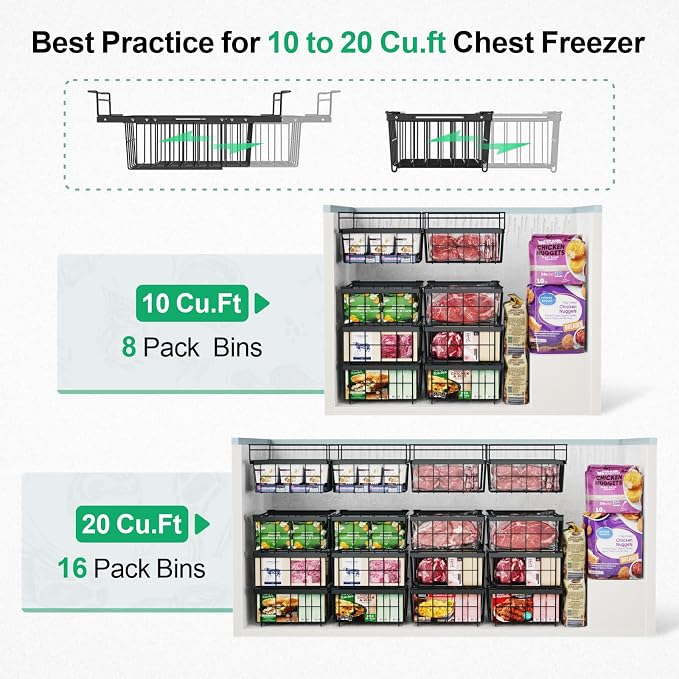 iSPECLE Large Chest Freezer Organizer Bins - Image 3