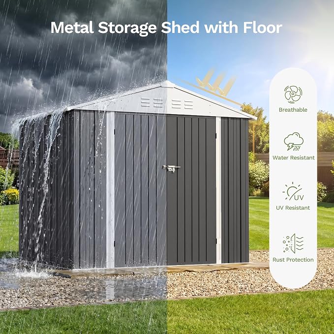 Patiowell 8x6 FT Outdoor Storage Shed - Image 5