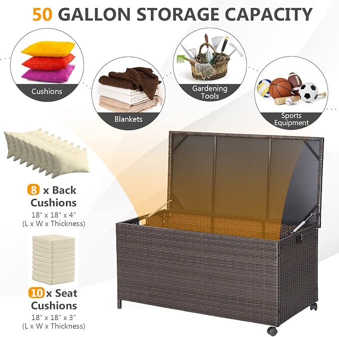 RELAX4LIFE Patio Rattan Storage Box - Image 3