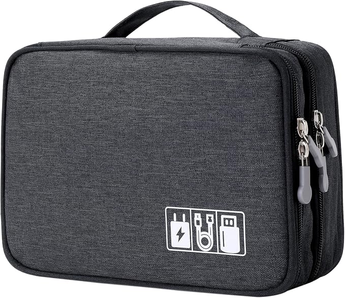 Lanola Custom Personalized Travel Cable Organizer Bag, Electronic Accessories by Lanola