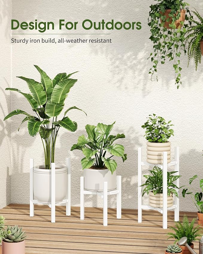 3 Pack Plant Stand Indoor Adjustable, Metal Modern Indoor Plant Stand, Heavy - Image 9