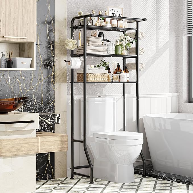 Simple Trending Over The Toilet Storage Cabinet, Metal Bathroom Shelf Organizer by SimpleTrending
