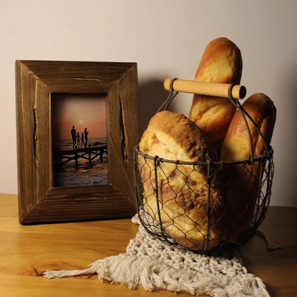 CVHOMEDECO. Round Chicken Wire Egg Basket Fruit Basket - Image 5