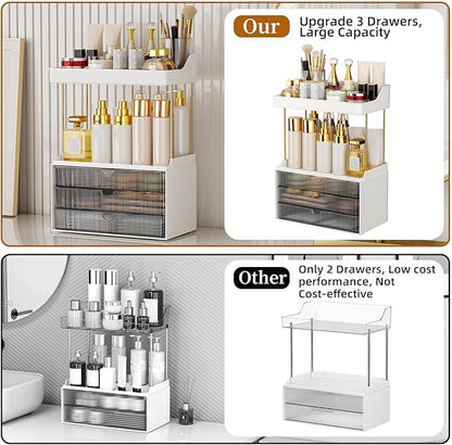 Strong 3 Drawers Bathroom Counter Organizer, 5 Tier Makeup Organizer, Versatile - Image 2