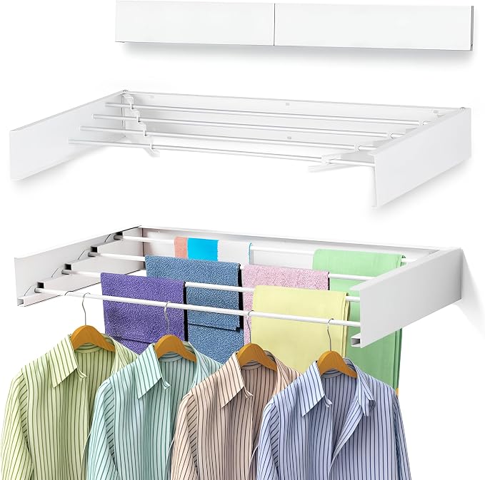 32” Foldable Clothes Drying Rack Wall Mounted by Unknown