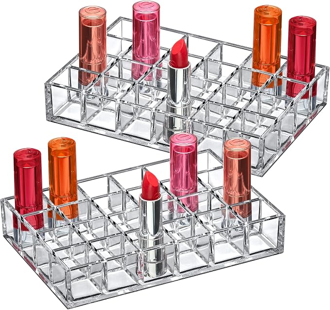 Amazing Abby - Allure - 2-Pack 24-Slot Acrylic Lipstick Organizer, Lipstick by AmazingAbby