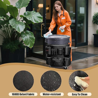 Hongmed Trash Can Caddy Bag: 1680D Fabric Heavy-Duty Cleaning Caddy - Image 7