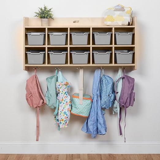 ECR4Kids 10-Section Hanging Coat Locker - Image 6
