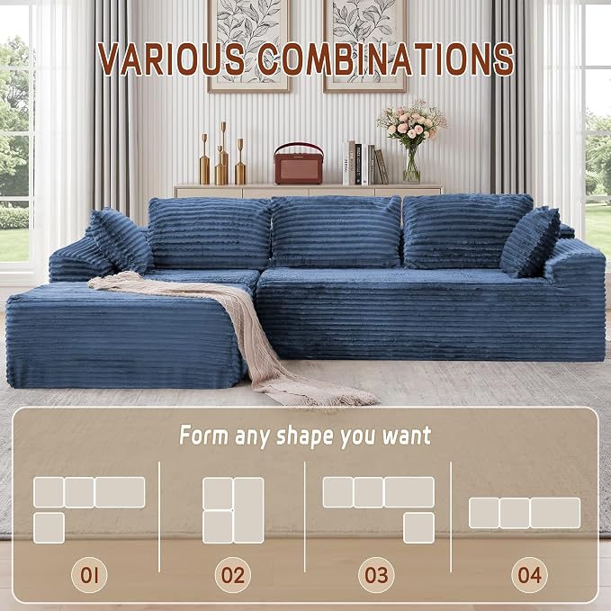 Korser 108" L-Shaped Modular Sectional Sofa - Image 3