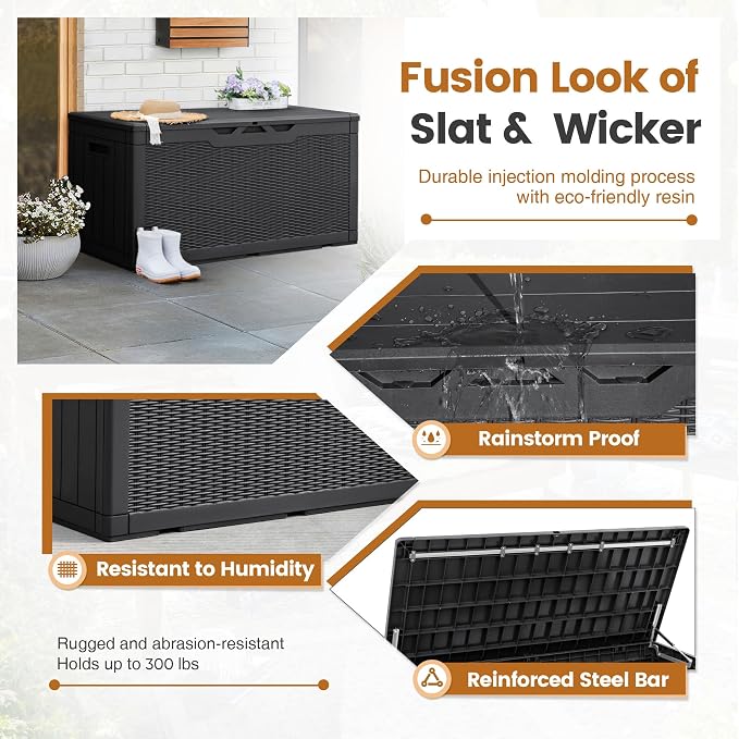 Greesum 100 Gallon Resin Patio Storage Box - Image 5