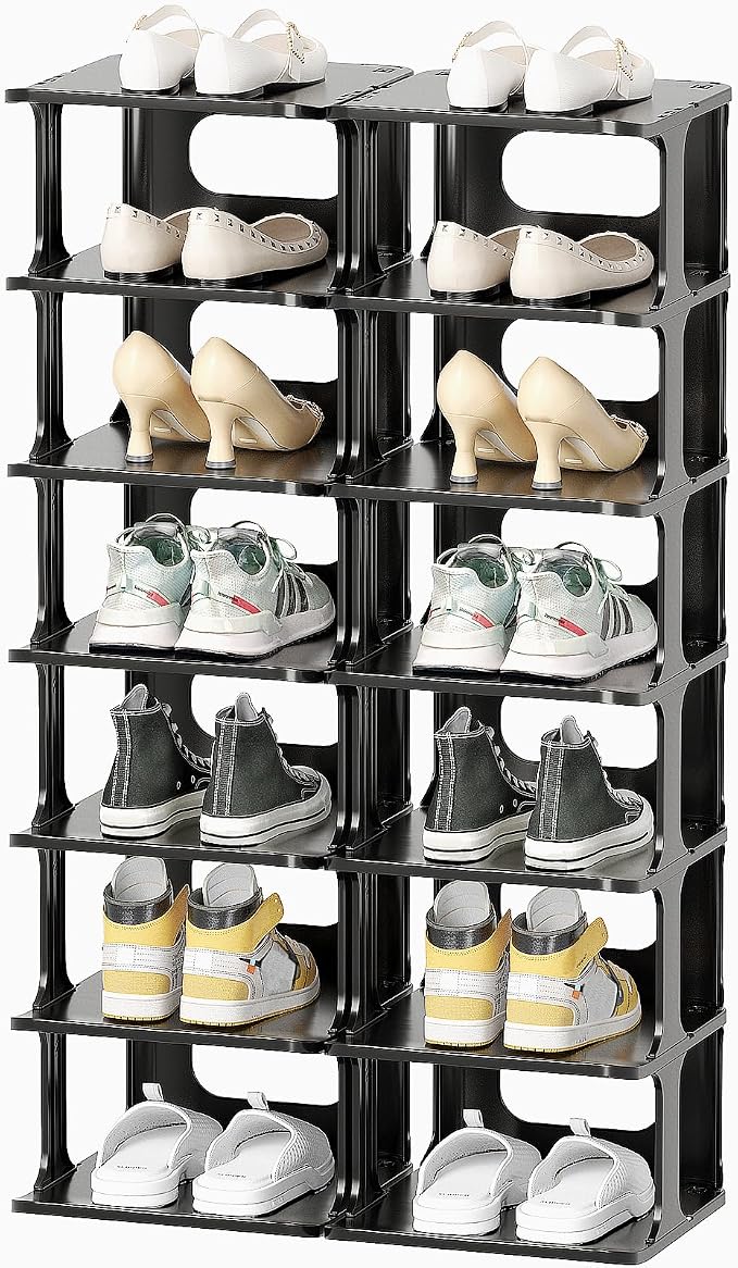 HAIXIN 14 Tier Vertical Black Shoe Rack by HAIXIN