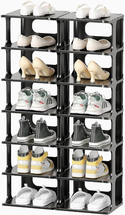 HAIXIN 14 Tier Vertical Black Shoe Rack by HAIXIN