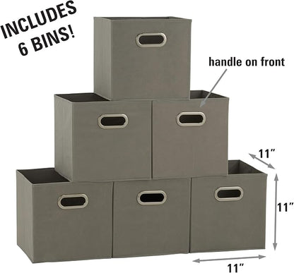 Household Essentials 84-1 Foldable Fabric Storage Bins Set of 6 Cubby Cubes - Image 2