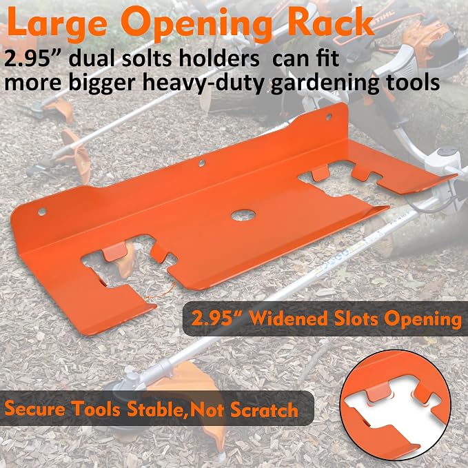 MUTUACTOR Weed Eater Hanger, Large Opening Heavy Duty Weedeater Rack Wall Mount - Image 3