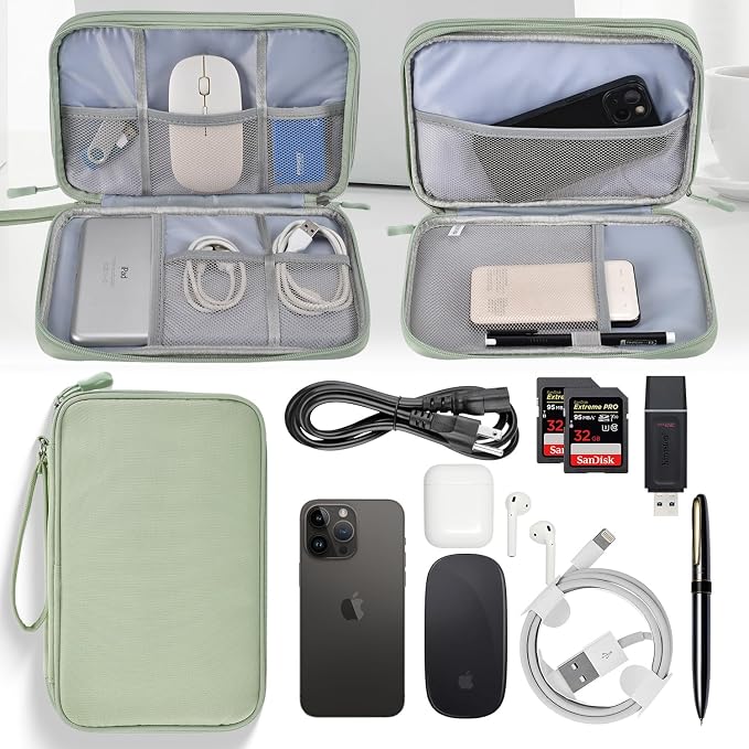 CAAORDKSO Large Electronics Travel Organizer Case, Cable Organizer Bag Water - Image 2