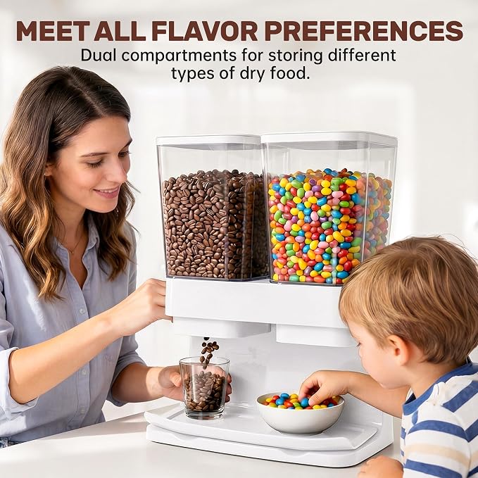 Cereal Dispenser Countertop 2 Pack, 3L Large Cereal Containers Storage Airtight - Image 4