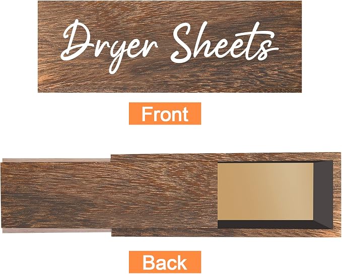 Blulu Dryer Sheet Holder for Laundry Room Wooden Dryer Sheet Container Sheets - Image 2