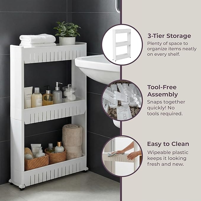 Lavish Home 3 Tier Shelf Rolling Cart - Image 4