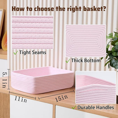 Large Shallow Organizing Baskets 15x11x5.1 Inches - Image 2