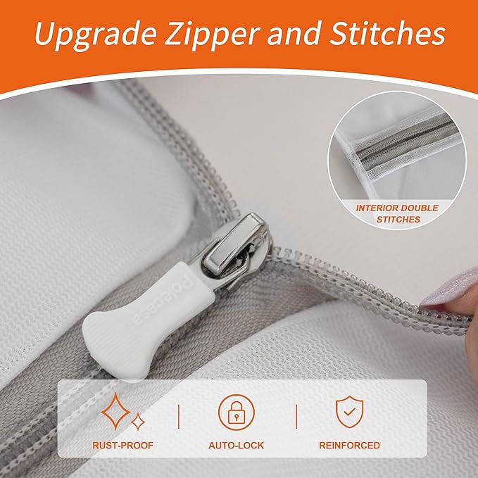 Polecasa Mesh Laundry Bags 3 Pack | Durable Zipper, - Image 4