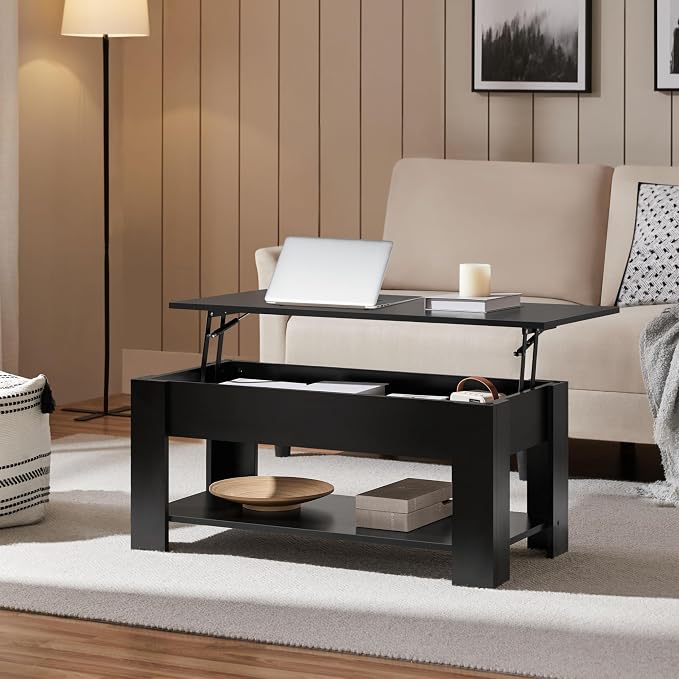 Yaheetech Wooden Coffee Table, Lift Top Coffee Table - Image 2