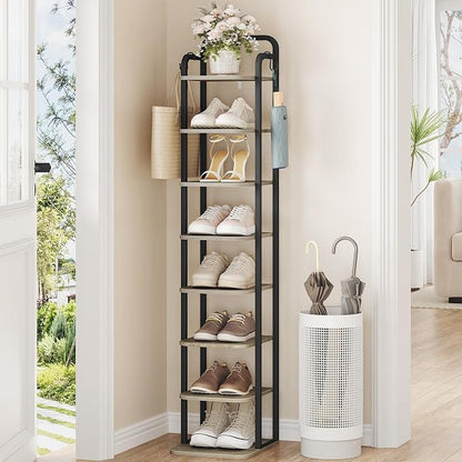 Hzuaneri 8 Tiers Vertical Shoe Rack, Narrow Shoe Tower, Tall Shoes Shelf by Hzuaneri