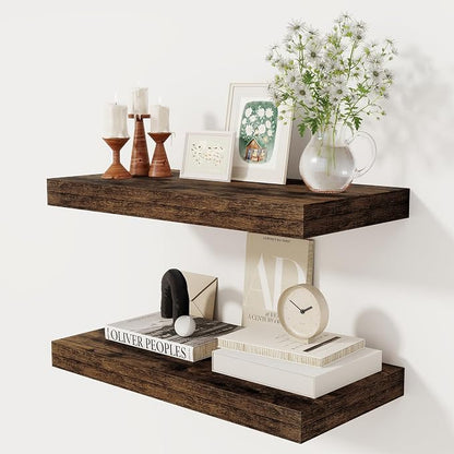 12 Inch Deep Floating Shelves, 24 x 12 Floating Shelf by FunMemories