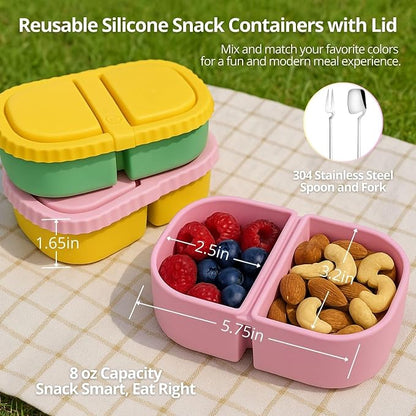 2 Pack Reusable Silicone Snack Containers - Image 5