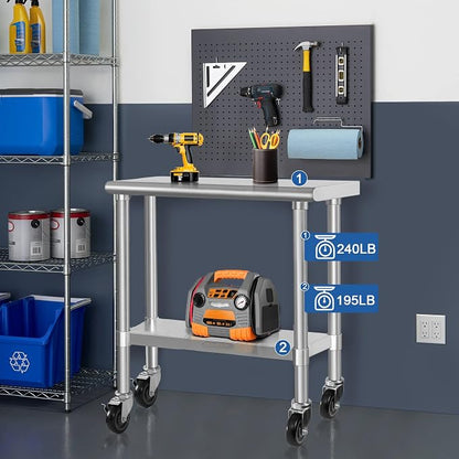 HARDURA Stainless Steel Commercial Table Prep & Work Table - Image 4
