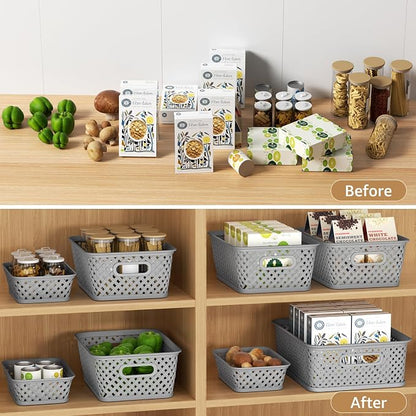 MaxGear 3 Pack Plastic Storage Baskets, Suitable - Image 4