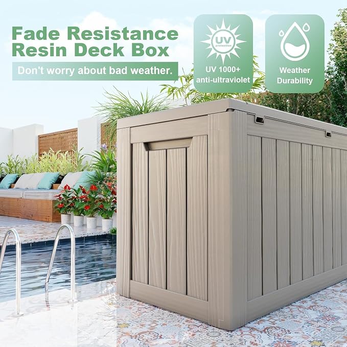 EasyUp 80 Gallon Deck Boxes Waterproof, Outdoor Large Storage Boxes - Image 3
