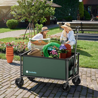 29.3" Collapsible Wagon Cart, 150L Heavy Duty Folding Utility Wagon - Image 2