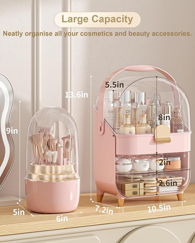 Makeup Organizer, Skincare Holder Bathroom Counter Organizer, Storage Box - Image 2