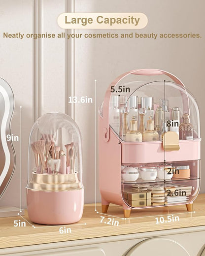 Makeup Organizer, Skincare Holder Bathroom Counter Organizer, Storage Box - Image 2