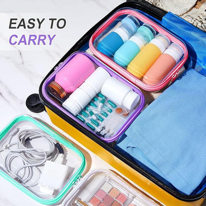 Sanwuta 6 Pcs Clear Hard Zipper Case Hard Plastic Zipper Pouches Transparent - Image 6