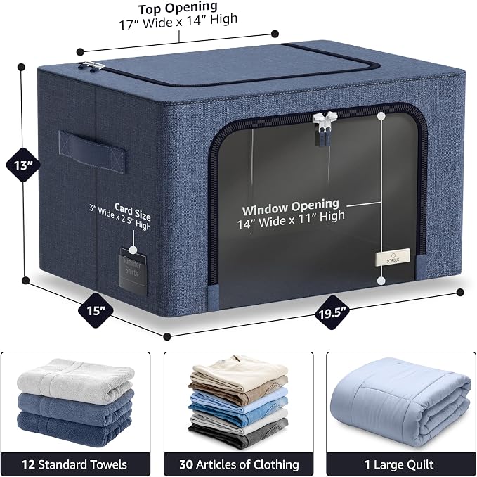 Sorbus Storage Bins with Metal Frame - Image 3