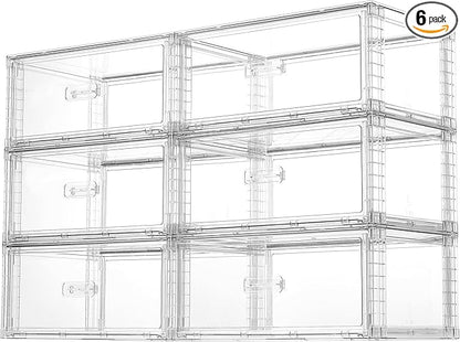 Vtopmart 6 Pack Large Clear Stackable Storage Drawers 23QT, Easily Assemble by Vtopmart