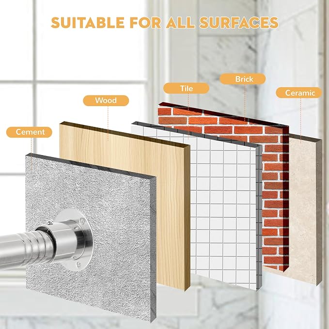 1.3 Inch Diameter Closet Rods for Hanging Clothes 17-39 Inch Adjustable - Image 5