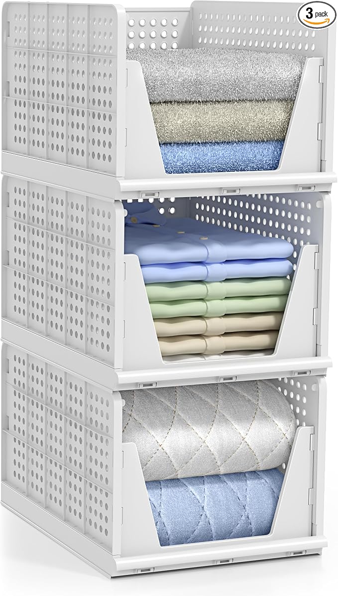 Sorbus 3 Pack Folding Closet Shelf Organizer by Sorbus