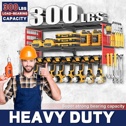 Power Tool Organizer Wall Mount, 300Lbs Load 3 Layer Heavy Duty Metal Tool Shelf - Image 4