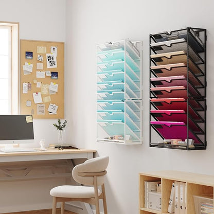 Lavatino 10-Tier Hanging Wall File Folders Organizer - Image 6