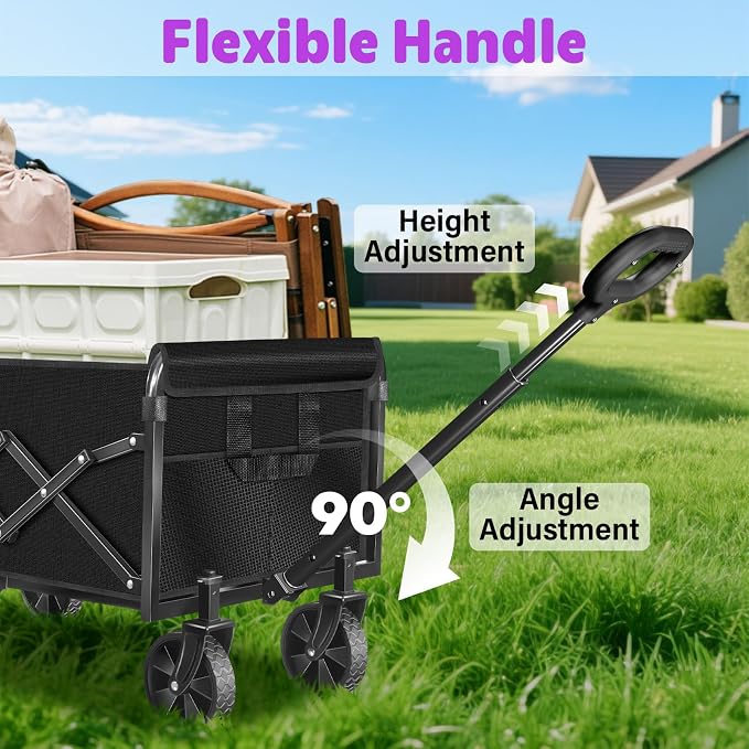 Wagons Carts Foldable, 280 LBS Large Capacity Foldable Wagon Cart Collapsible - Image 6