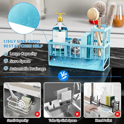 Cisily Blue Kitchen Sink Caddy Organzier - Image 5