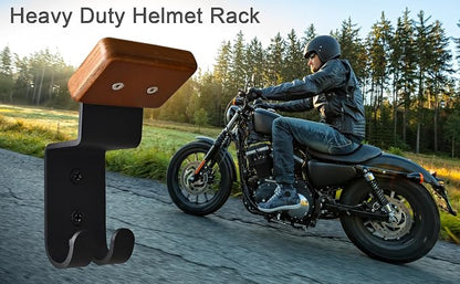 Helmet Holder Wall Mount, Motorcycle Gear Rack - Image 2