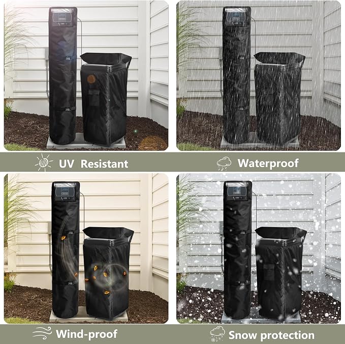Bitubi 2Pcs Water Softener Cover, Outdoor Softener Tank/Filter Cover + Brine - Image 8