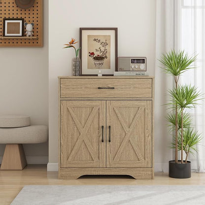 Panana Wooden Cabinet 1 Drawer and 2 Doors Storage Cupboard Coffee Bar - Image 2