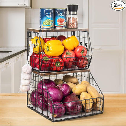Mefirt Fruit Basket, Stackable Wall Mounted Fruit Baskets, Potato Baskets Onion by Mefirt