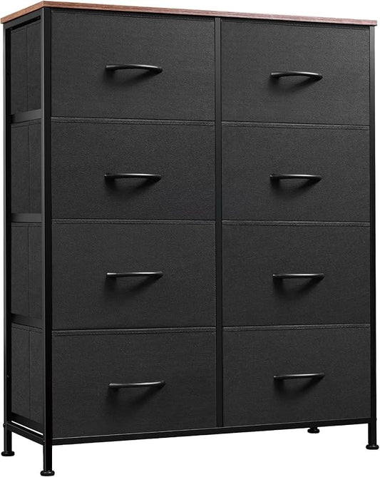 WLIVE Tall Fabric Dresser with 8 Drawers, Storage Tower with Fabric Bins by WLIVE