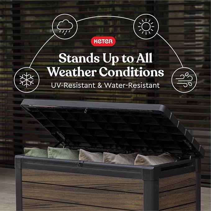 Keter Signature Collection 100 Gallon Resin Deck Box Organization and Storage - Image 3