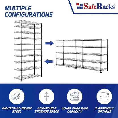 SafeRacks 10-Tier Shoe Rack - Image 4
